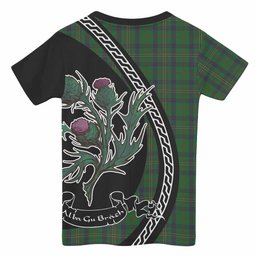 ScotsTee Shop Scottish Kennedy Family Crest Tartan Cotton T-shirt Alba Thistle Inspired