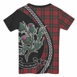 ScotsTee Shop Scottish Wallace Family Crest Tartan Cotton T-shirt Alba Thistle Inspired