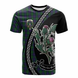 ScotsTee Shop Scottish Shaw Family Crest Tartan Cotton T-shirt Alba Thistle Inspired