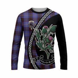 ScotsTee Shop Scottish Rutherford Family Crest Tartan Cotton T-shirt Alba Thistle Inspired