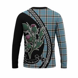 ScotsTee Shop Scottish Thompson (Thomson) Family Crest Tartan Cotton T-shirt Alba Thistle Inspired