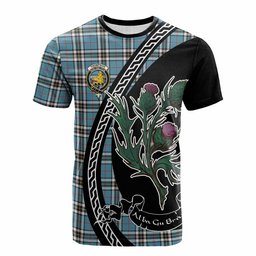 ScotsTee Shop Scottish Thompson (Thomson) Family Crest Tartan Cotton T-shirt Alba Thistle Inspired