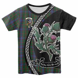 ScotsTee Shop Scottish Skene Family Crest Tartan Cotton T-shirt Alba Thistle Inspired