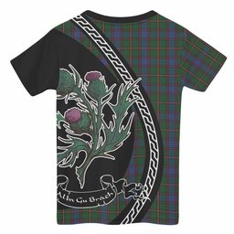 ScotsTee Shop Scottish Skene Family Crest Tartan Cotton T-shirt Alba Thistle Inspired