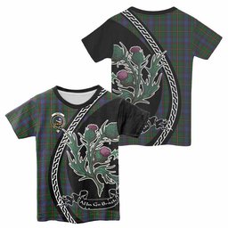 ScotsTee Shop Scottish Skene Family Crest Tartan Cotton T-shirt Alba Thistle Inspired