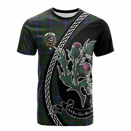 ScotsTee Shop Scottish Skene Family Crest Tartan Cotton T-shirt Alba Thistle Inspired