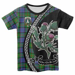 ScotsTee Shop Scottish Paterson Family Crest Tartan Cotton T-shirt Alba Thistle Inspired