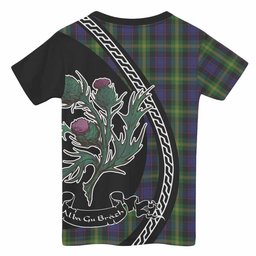 ScotsTee Shop Scottish Watson Family Crest Tartan Cotton T-shirt Alba Thistle Inspired