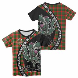 ScotsTee Shop Scottish Pollock Family Crest Tartan Cotton T-shirt Alba Thistle Inspired
