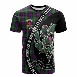 ScotsTee Shop Scottish Wilson Family Crest Tartan Cotton T-shirt Alba Thistle Inspired