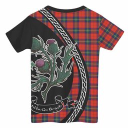 ScotsTee Shop Scottish Ruthven Family Crest Tartan Cotton T-shirt Alba Thistle Inspired