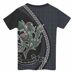 ScotsTee Shop Scottish Urquhart Family Crest Tartan Cotton T-shirt Alba Thistle Inspired