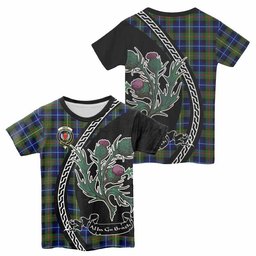 ScotsTee Shop Scottish Smith Family Crest Tartan Cotton T-shirt Alba Thistle Inspired