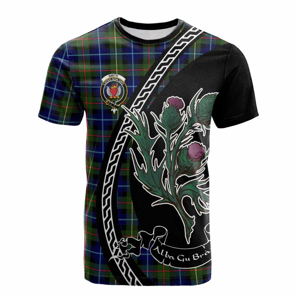 ScotsTee Shop Scottish Smith Family Crest Tartan Cotton T-shirt Alba Thistle Inspired