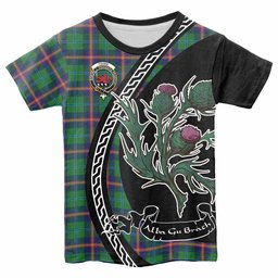 ScotsTee Shop Scottish Young Family Crest Tartan Cotton T-shirt Alba Thistle Inspired