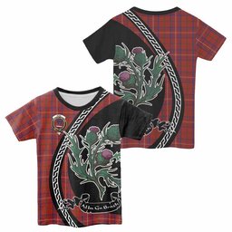 ScotsTee Shop Scottish Rose Family Crest Tartan Cotton T-shirt Alba Thistle Inspired