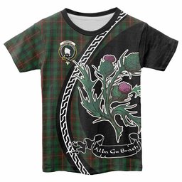 ScotsTee Shop Scottish Tennant Family Crest Tartan Cotton T-shirt Alba Thistle Inspired