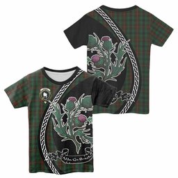 ScotsTee Shop Scottish Tennant Family Crest Tartan Cotton T-shirt Alba Thistle Inspired