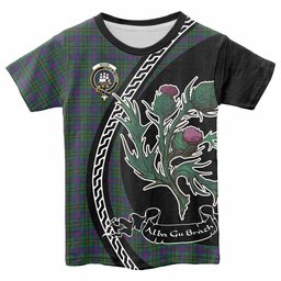 ScotsTee Shop Scottish Wood Family Crest Tartan Cotton T-shirt Alba Thistle Inspired