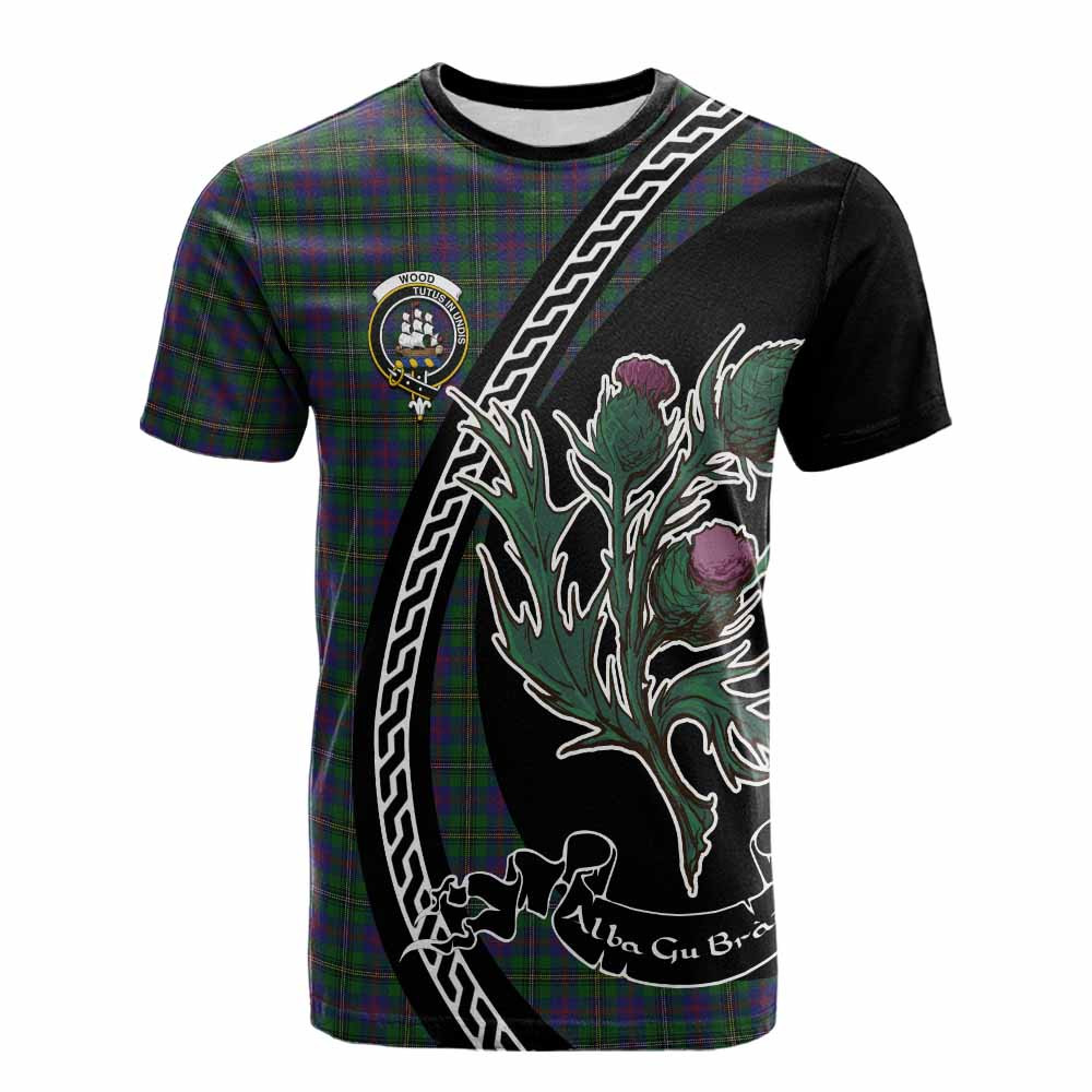 ScotsTee Shop Scottish Wood Family Crest Tartan Cotton T-shirt Alba Thistle Inspired