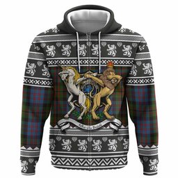 ScotsTee Shop Scottish Bowie Clan Tartan Crest Christmas Hoodie Coat of Arms Funny Style