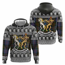 ScotsTee Shop Scottish Bowie Clan Tartan Crest Christmas Hoodie Coat of Arms Funny Style