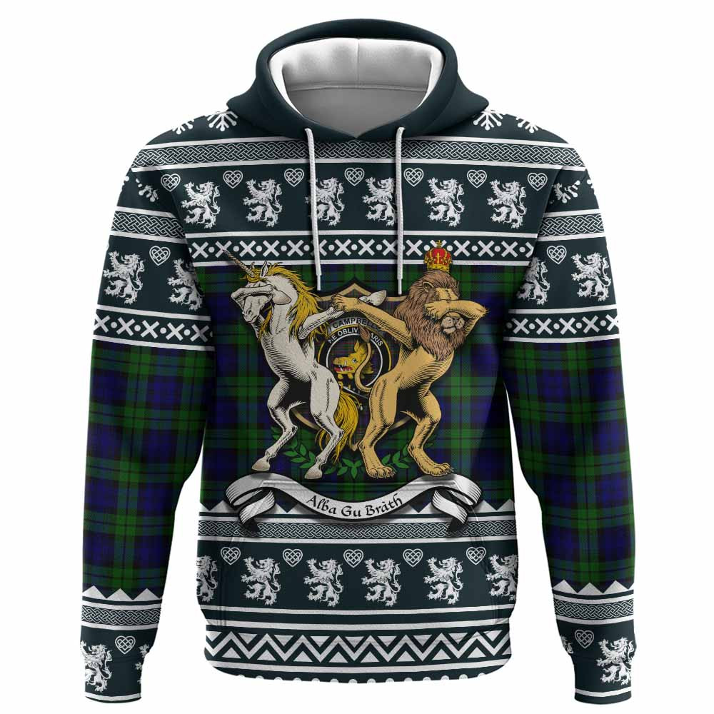 ScotsTee Shop Scottish Campbell Clan Tartan Crest Christmas Hoodie Coat of Arms Funny Style