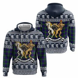 ScotsTee Shop Scottish MacKinlay (McKinlay) Clan Tartan Crest Christmas Hoodie Coat of Arms Funny Style