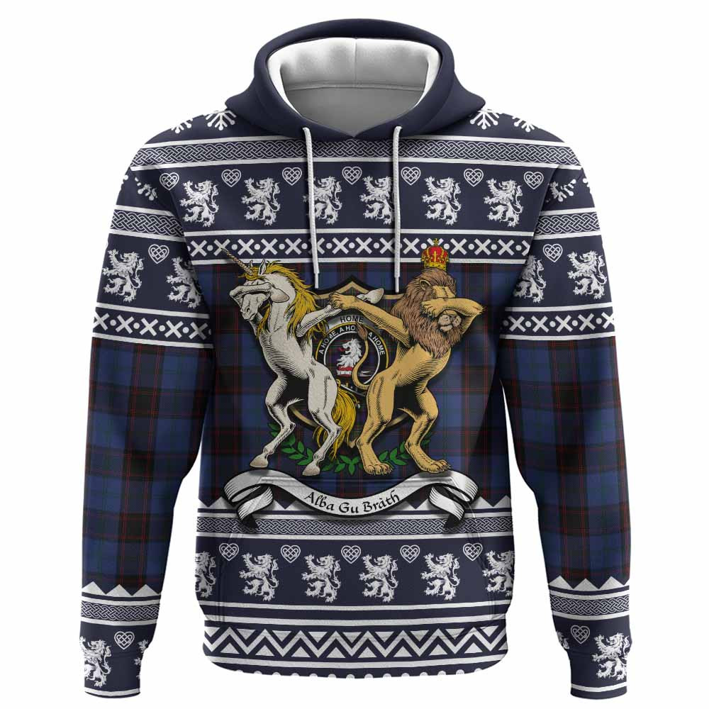 ScotsTee Shop Scottish Home (Hume) Clan Tartan Crest Christmas Hoodie Coat of Arms Funny Style