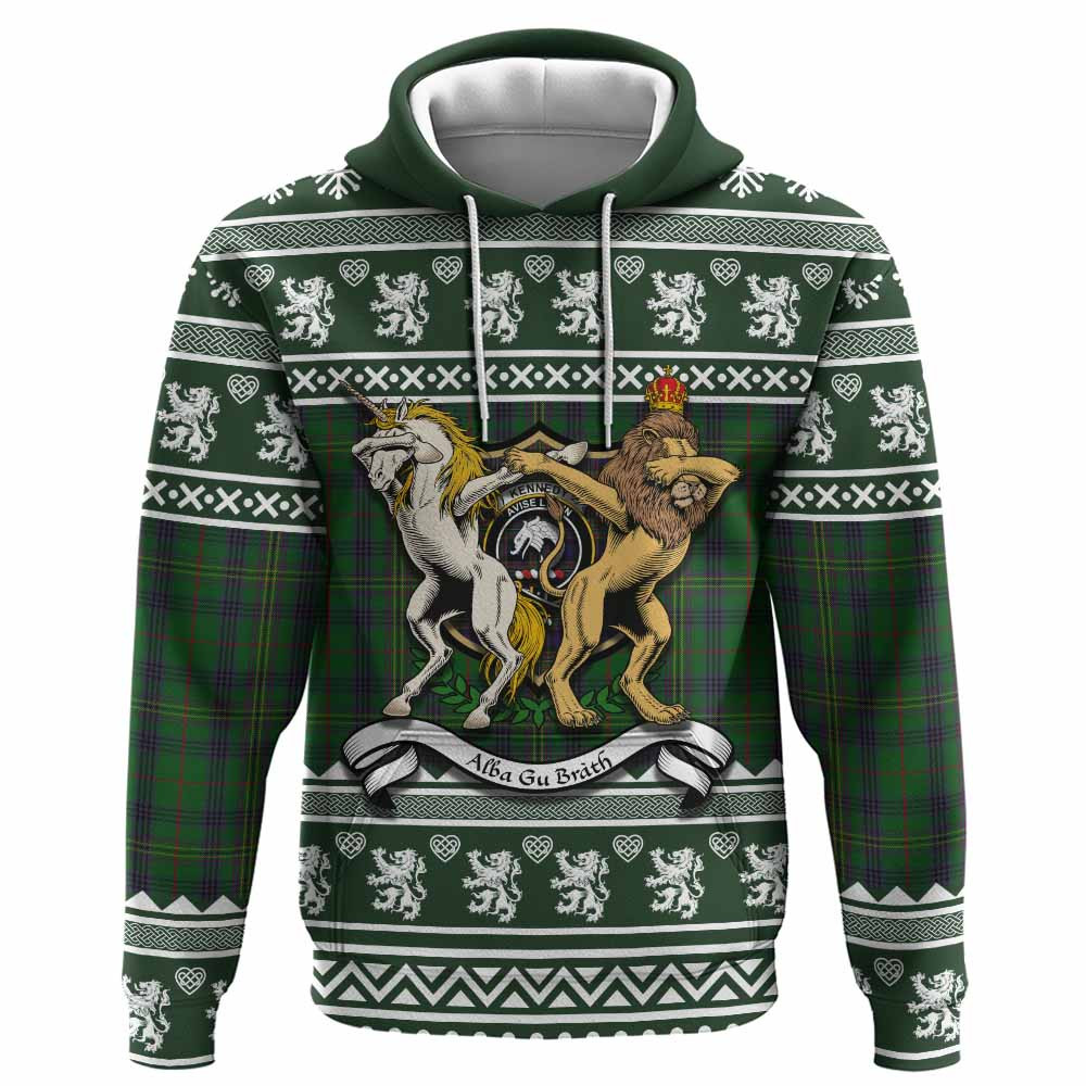 ScotsTee Shop Scottish Kennedy Clan Tartan Crest Christmas Hoodie Coat of Arms Funny Style