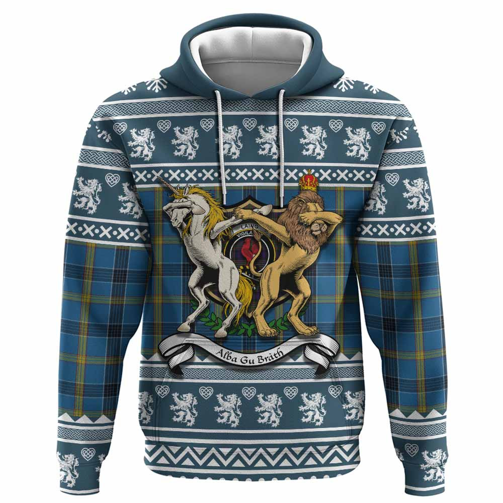 ScotsTee Shop Scottish Laing Clan Tartan Crest Christmas Hoodie Coat of Arms Funny Style