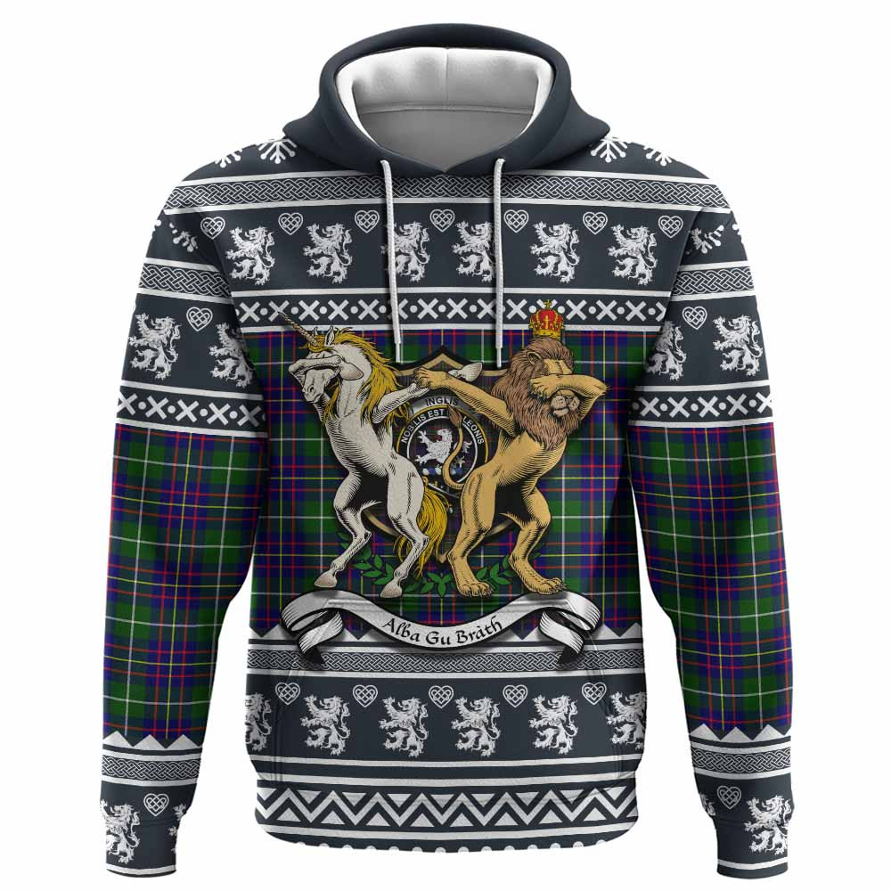 ScotsTee Shop Scottish Inglis Clan Tartan Crest Christmas Hoodie Coat of Arms Funny Style