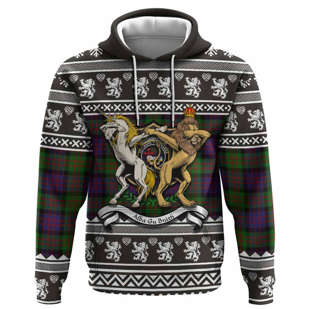 ScotsTee Shop Scottish MacDonald (McDonald) Clan Tartan Crest Christmas Hoodie Coat of Arms Funny Style