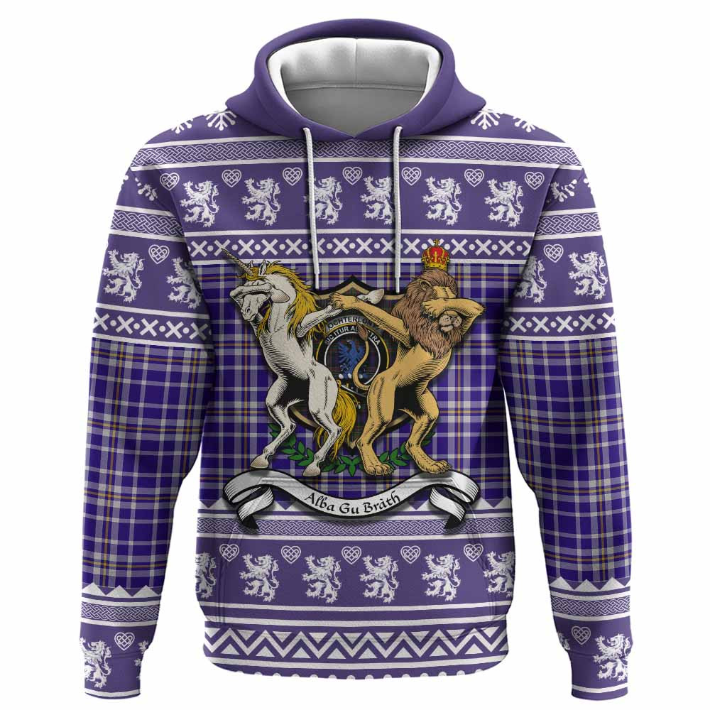 ScotsTee Shop Scottish Ochterlony Clan Tartan Crest Christmas Hoodie Coat of Arms Funny Style