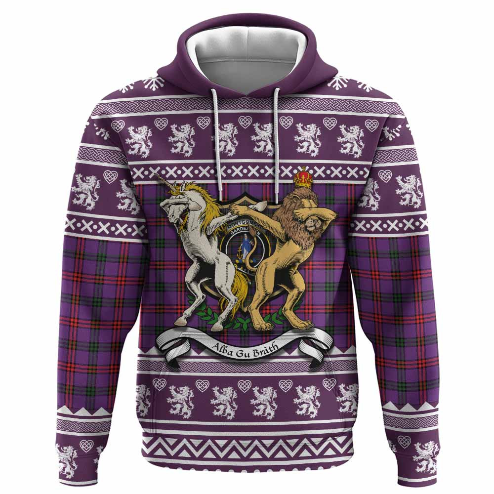 ScotsTee Shop Scottish Montgomery Clan Tartan Crest Christmas Hoodie Coat of Arms Funny Style