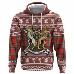 ScotsTee Shop Scottish Stewart (Stuart) Clan Tartan Crest Christmas Hoodie Coat of Arms Funny Style