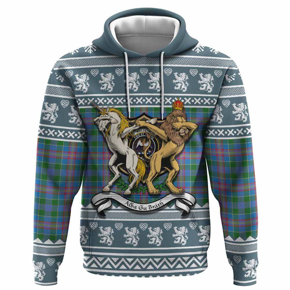 ScotsTee Shop Scottish Ralston Clan Tartan Crest Christmas Hoodie Coat of Arms Funny Style