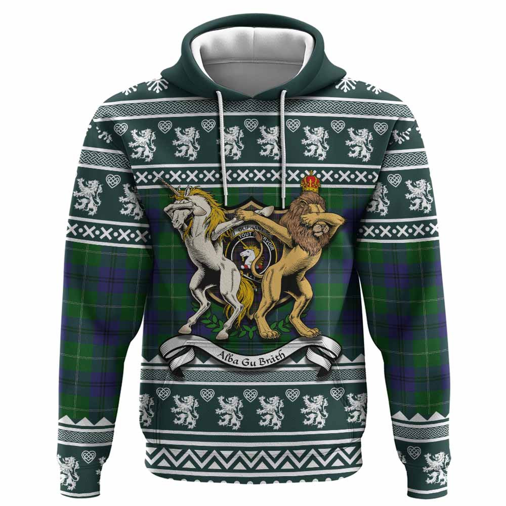 ScotsTee Shop Scottish Oliphant Clan Tartan Crest Christmas Hoodie Coat of Arms Funny Style