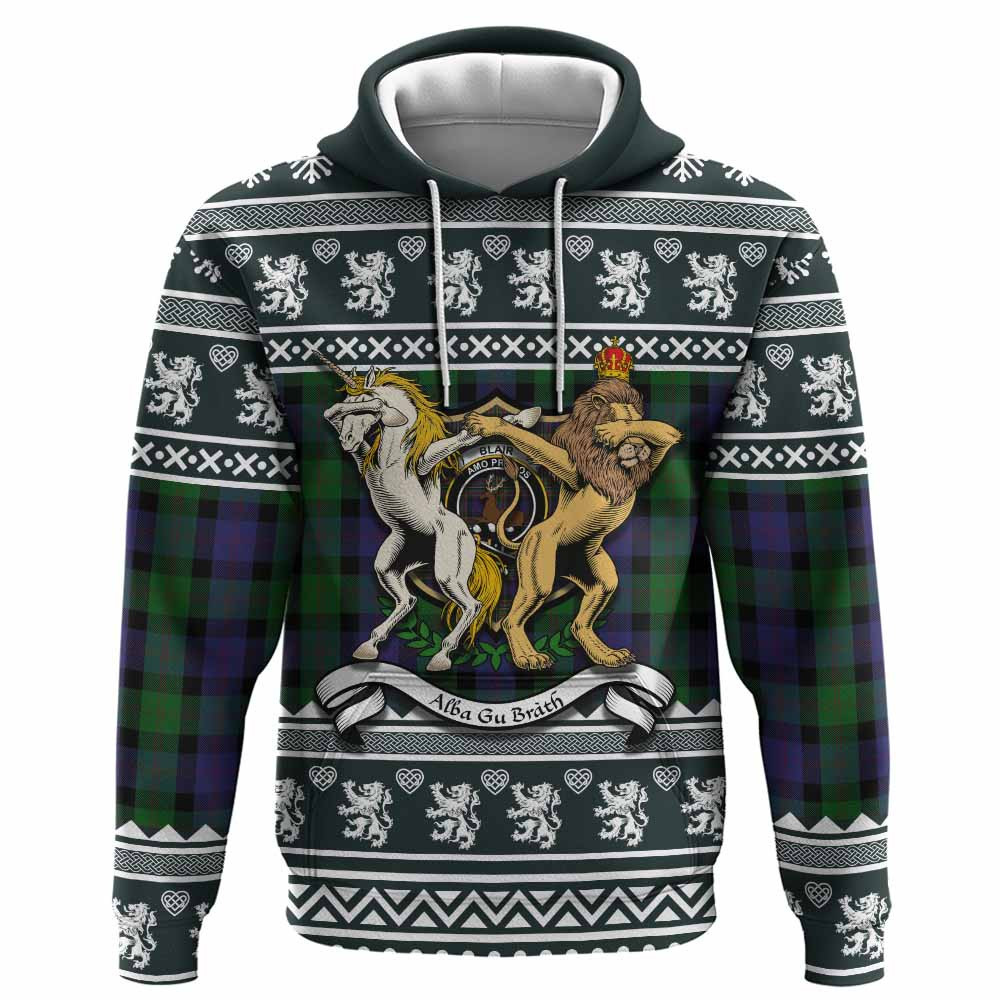 ScotsTee Shop Scottish Blair Clan Tartan Crest Christmas Hoodie Coat of Arms Funny Style