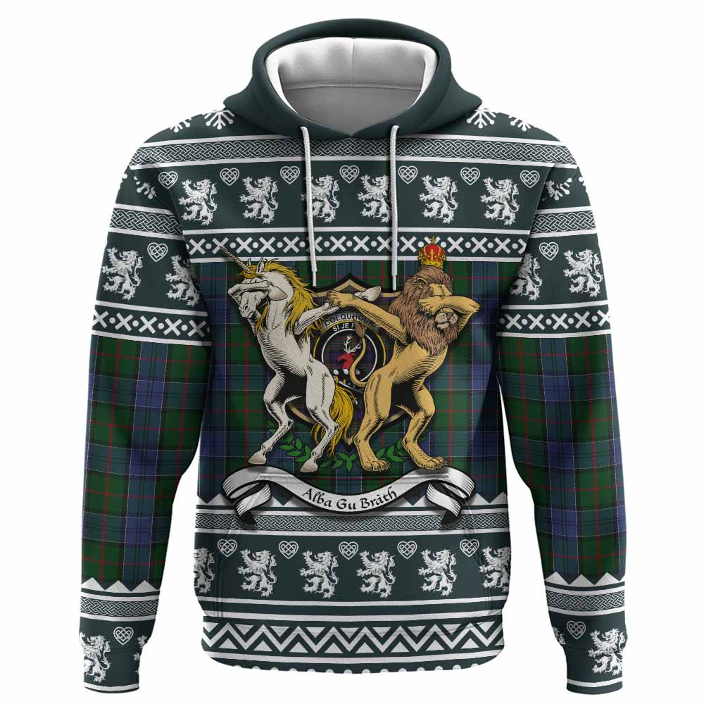 ScotsTee Shop Scottish Colquhoun Clan Tartan Crest Christmas Hoodie Coat of Arms Funny Style