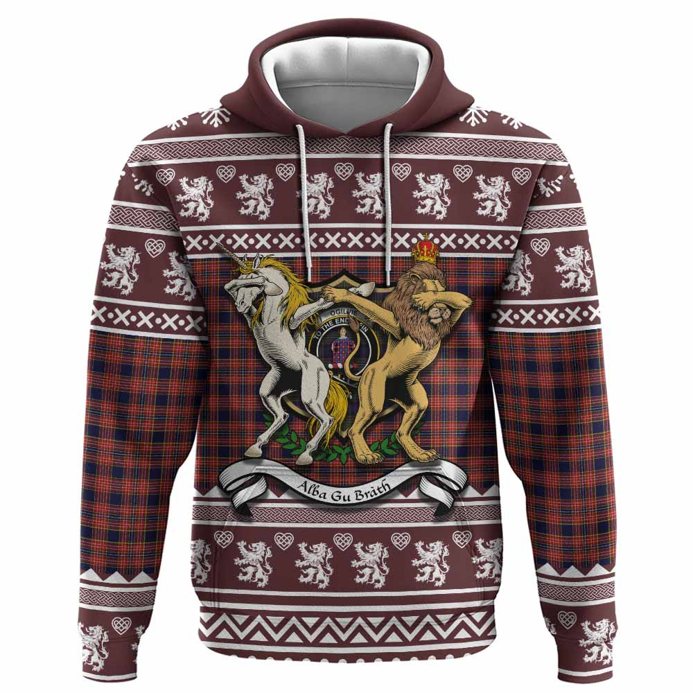 ScotsTee Shop Scottish Ogilvie (Ogilvy) Clan Tartan Crest Christmas Hoodie Coat of Arms Funny Style