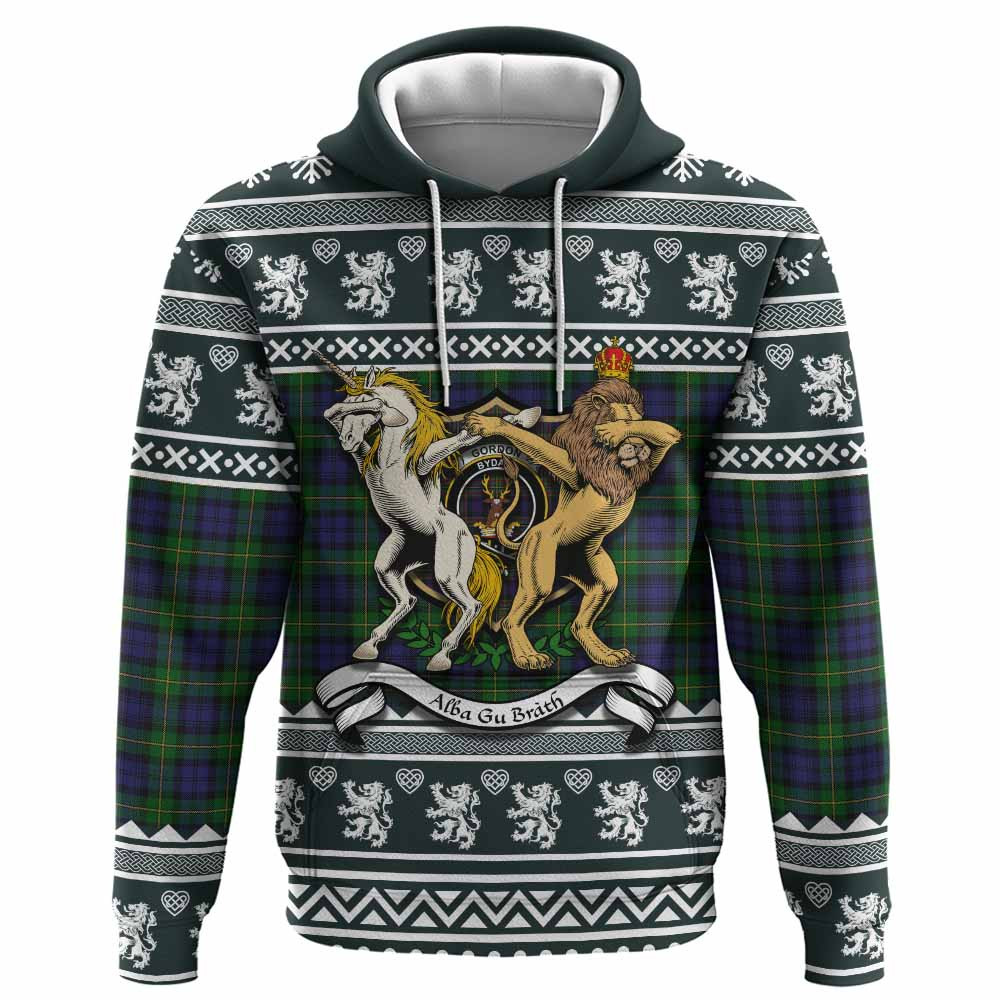 ScotsTee Shop Scottish Gordon Clan Tartan Crest Christmas Hoodie Coat of Arms Funny Style