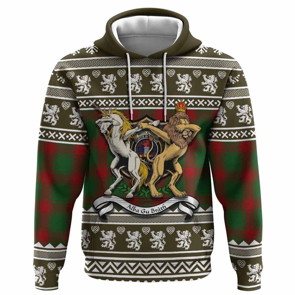 ScotsTee Shop Scottish Middleton Clan Tartan Crest Christmas Hoodie Coat of Arms Funny Style
