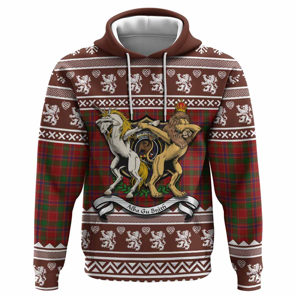 ScotsTee Shop Scottish Munro (Monroe) Clan Tartan Crest Christmas Hoodie Coat of Arms Funny Style