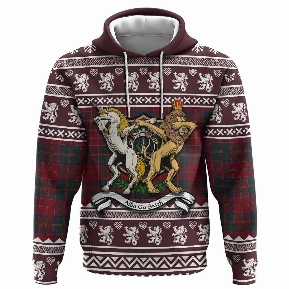ScotsTee Shop Scottish MacDonald (McDonald) of Glencoe Clan Tartan Crest Christmas Hoodie Coat of Arms Funny Style
