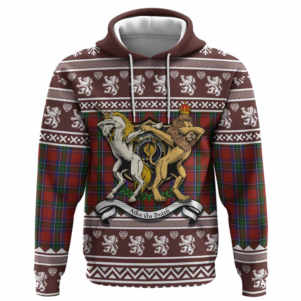 ScotsTee Shop Scottish Sinclair Clan Tartan Crest Christmas Hoodie Coat of Arms Funny Style