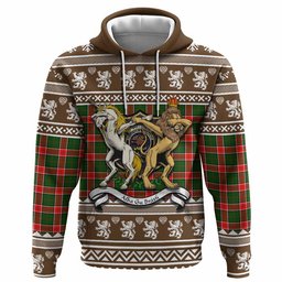 ScotsTee Shop Scottish Pollock Clan Tartan Crest Christmas Hoodie Coat of Arms Funny Style