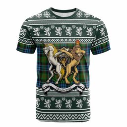 ScotsTee Shop Newlands Clan Tartan Crest Christmas Cotton T-shirt Coat of Arms Funny Style