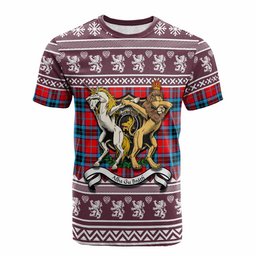 ScotsTee Shop MacTavish (McTavish) Clan Tartan Crest Christmas Cotton T-shirt Coat of Arms Funny Style