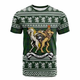 ScotsTee Shop Kennedy Clan Tartan Crest Christmas Cotton T-shirt Coat of Arms Funny Style